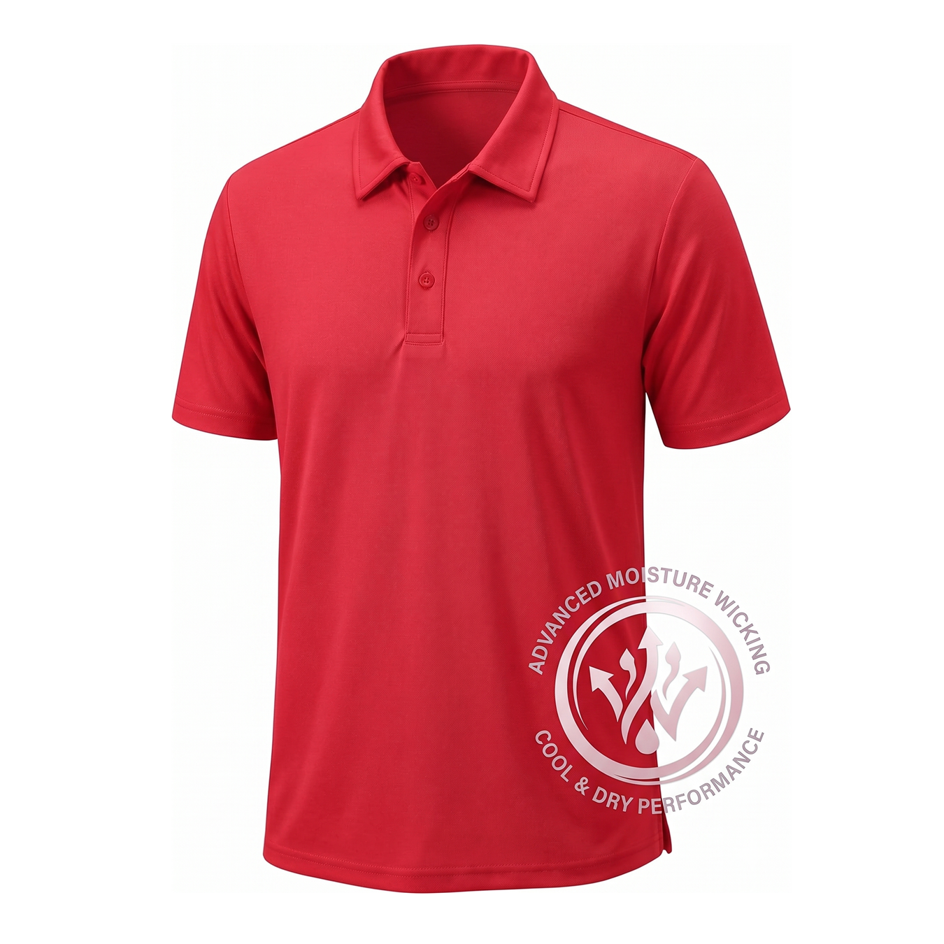 Men's Short Sleeve Performance Polo Shirt in Red