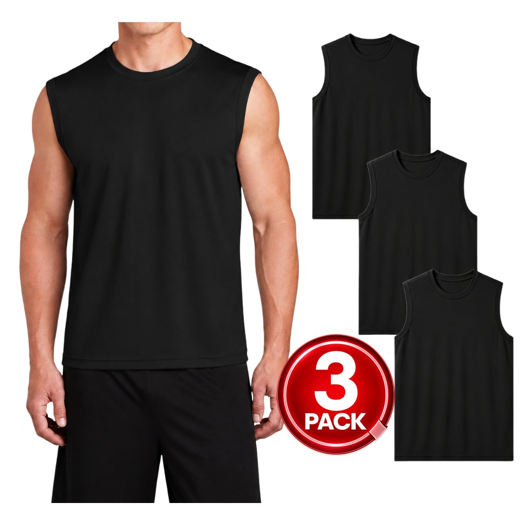 Men's 3-Pack Dri-Fit Performance Muscle T-Shirt in Black