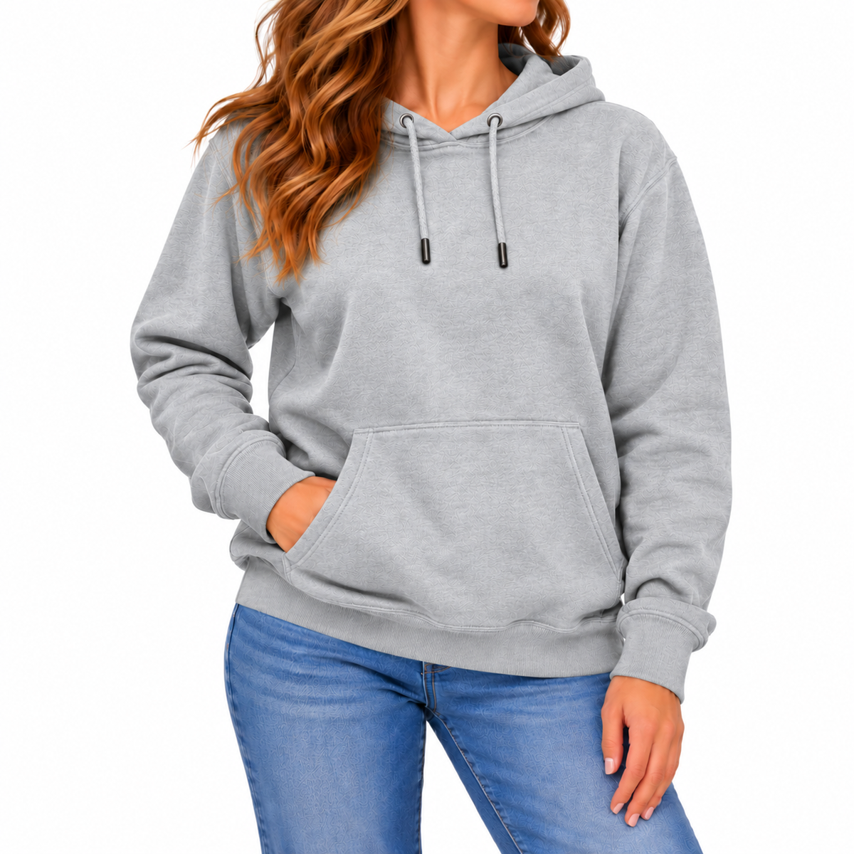 Women's Heavyweight Fleece-Lined Soft Pullover Hoodie in Heather Grey