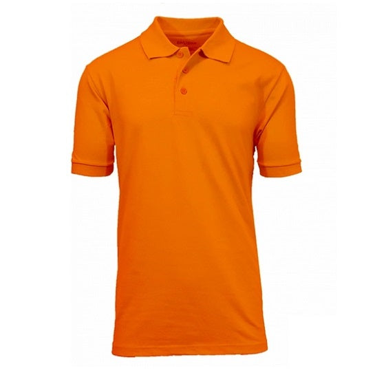 Adult Size Unisex Short Sleeve Pique Polo Shirt in Orange