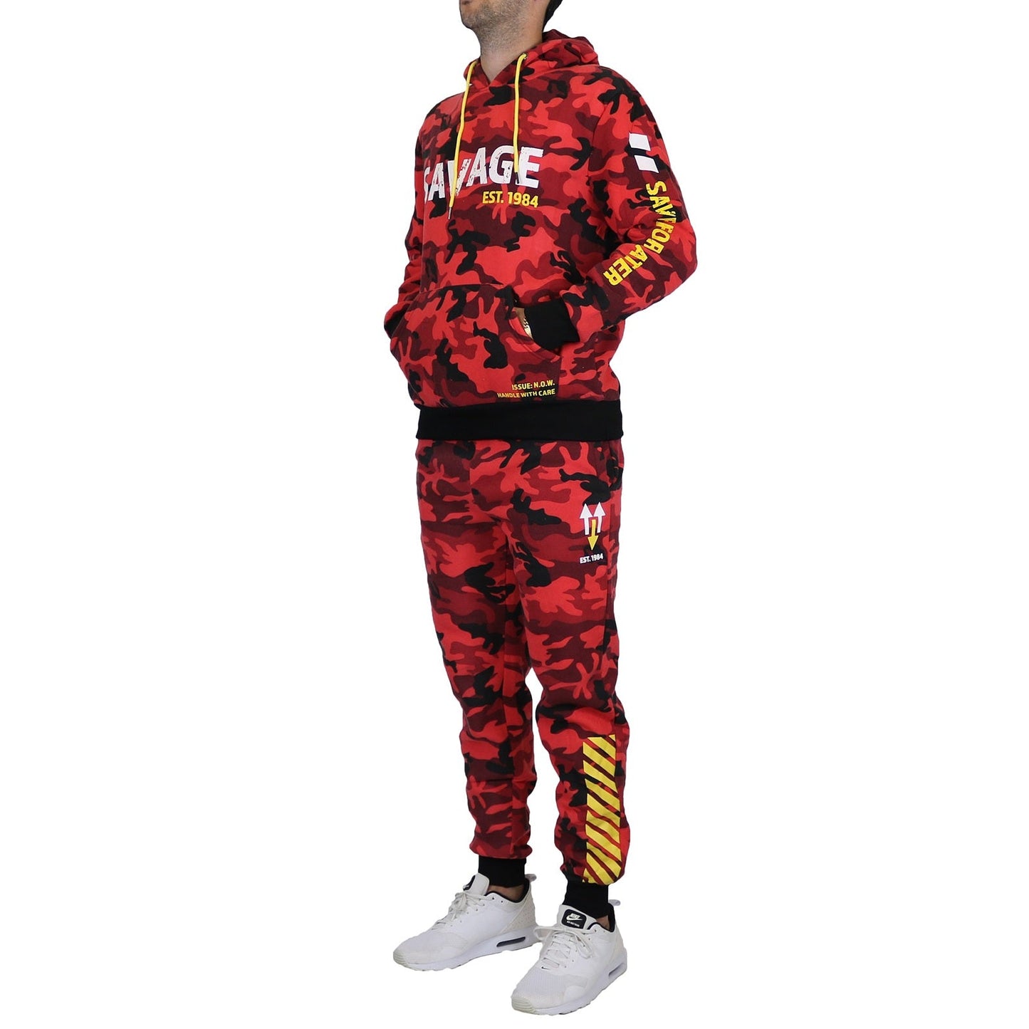 12 Pack Savage Camo - Hoodie & Jogger Set - Red