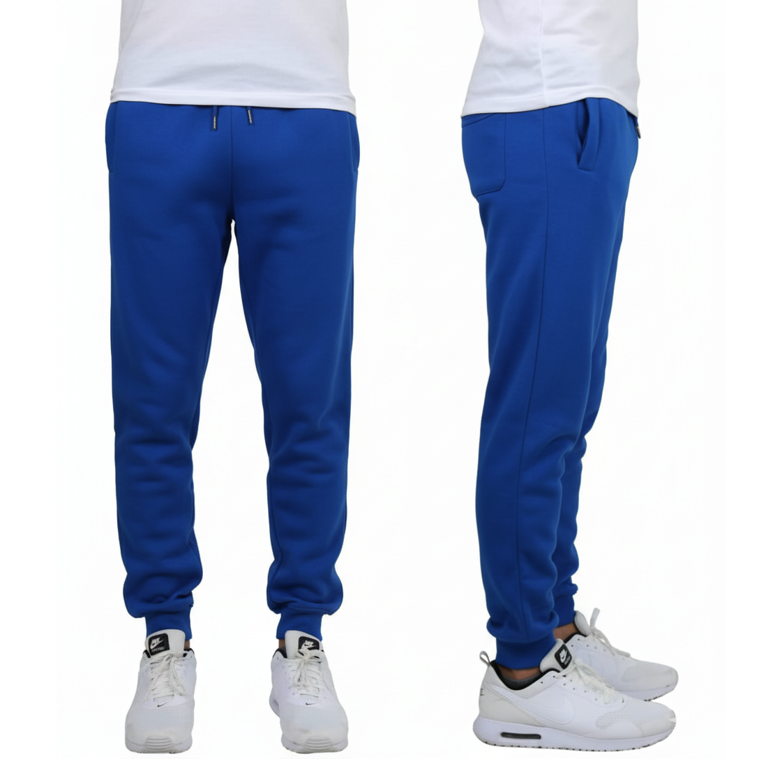 Wholesale Men's Fleece Jogger Sweatpants in Royal Blue