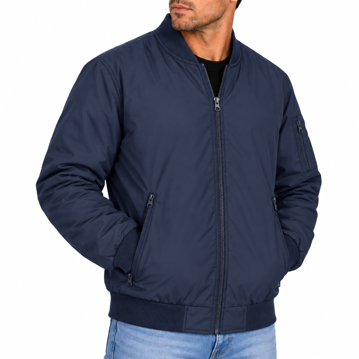 Men's Premium Lightweight Windbreaker Jacket in Navy