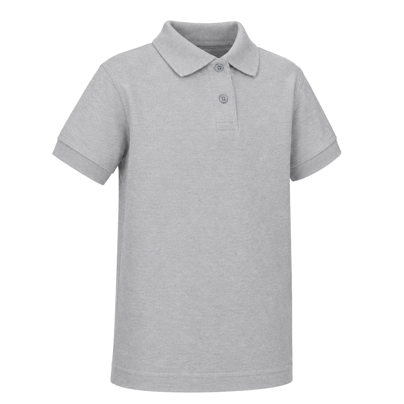 Wholesale Toddler Short Sleeve School Uniform Polo Shirt Heather Grey