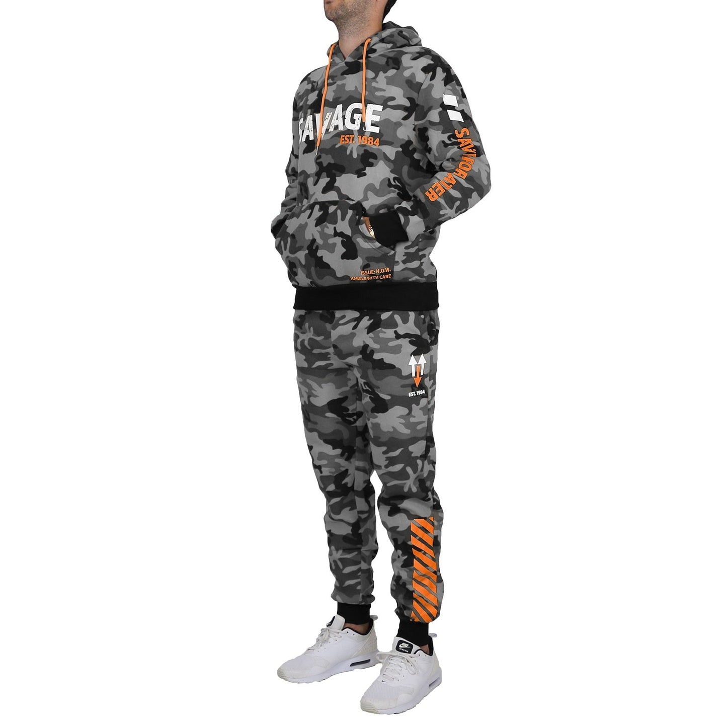 12 Pack Savage Camo - Hoodie & Jogger Set - Grey