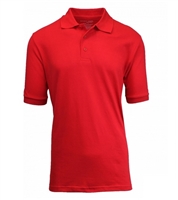Wholesale Adult Size Short Sleeve Pique Polo Shirt School Uniform in Red . High School Uniform polo Shirts by size