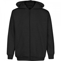 Wholesale Boys Fleece Zip Up Hooded Sweatshirt in Black