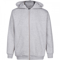 Wholesale Boys Fleece Zip Up Hooded Sweatshirt in Heather Grey