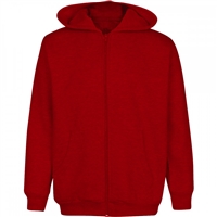 Wholesale Boys Fleece Zip Up Hooded Sweatshirt in Red