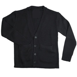 Wholesale School Uniform Kid's V-Neck Cardigan in Black
