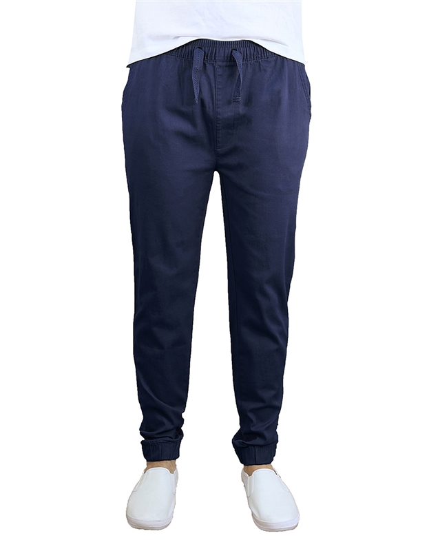 24 Pieces Men's Drawstring Stretch Jogger Pants Navy by Size