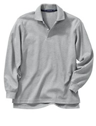 Wholesale Girls Long Sleeve School Uniform Polo Shirt Heather Gray