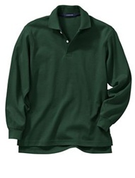 Wholesale Girls Long Sleeve School Uniform Polo Shirt Hunter Green