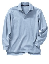 Wholesale Girls Long Sleeve School Uniform Polo Shirt Light Blue
