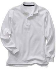 Wholesale Girls Long Sleeve School Uniform Polo Shirt White