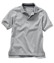 Wholesale Girls Short Sleeve School Uniform Polo Shirt Heather Grey