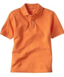Wholesale Girls Short Sleeve School Uniform Polo Shirt Orange