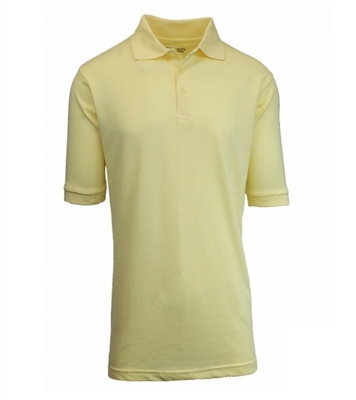Wholesale Husky Short Sleeve School Uniform Polo Shirt in Yellow