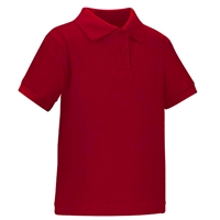 Wholesale Toddler Short Sleeve School Uniform Polo Shirt Red by size