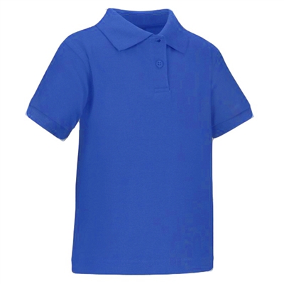Wholesale Toddler Short Sleeve School Uniform Polo Shirt Royal Blue