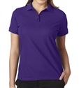 wholesale school uniforms bulk Junior Short Sleeve 3 Button Jersey Knit Polo Shirt  in Purple