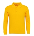 Wholesale Boys Long Sleeve School Uniform Polo Shirt Gold