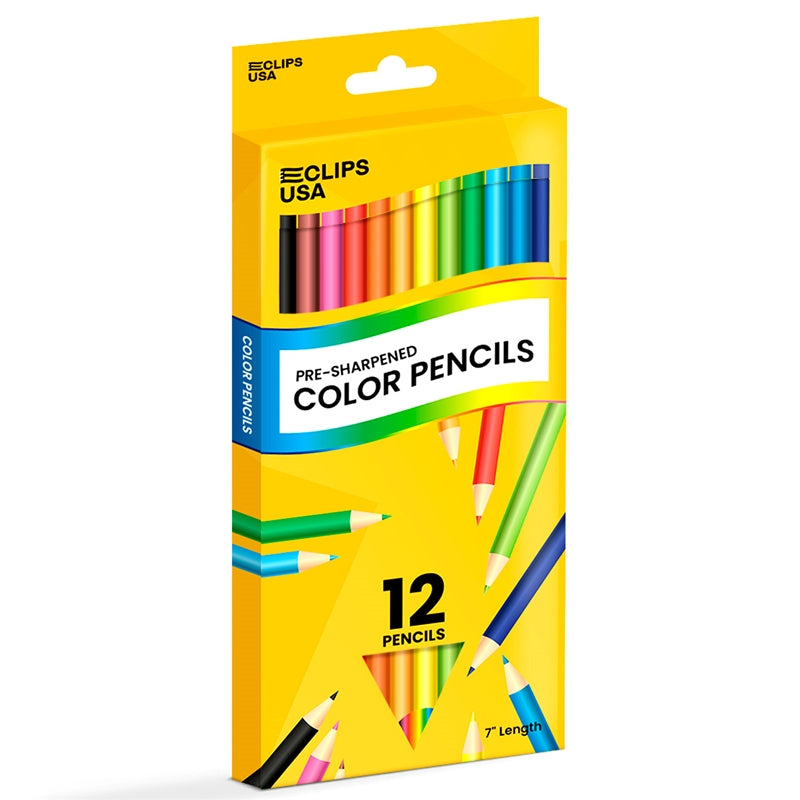 Wholesale 12 Pack of Presharpened Colored Pencils - 80 Packs Per Case