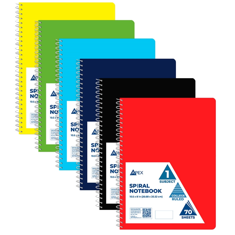 Wholesale College Ruled Spiral Notebook - Assorted Colors - 48 Per Case ...