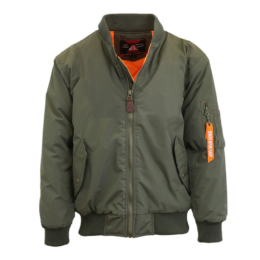 Wholesale Men's Heavyweight Bomber Flight Jacket in Olive