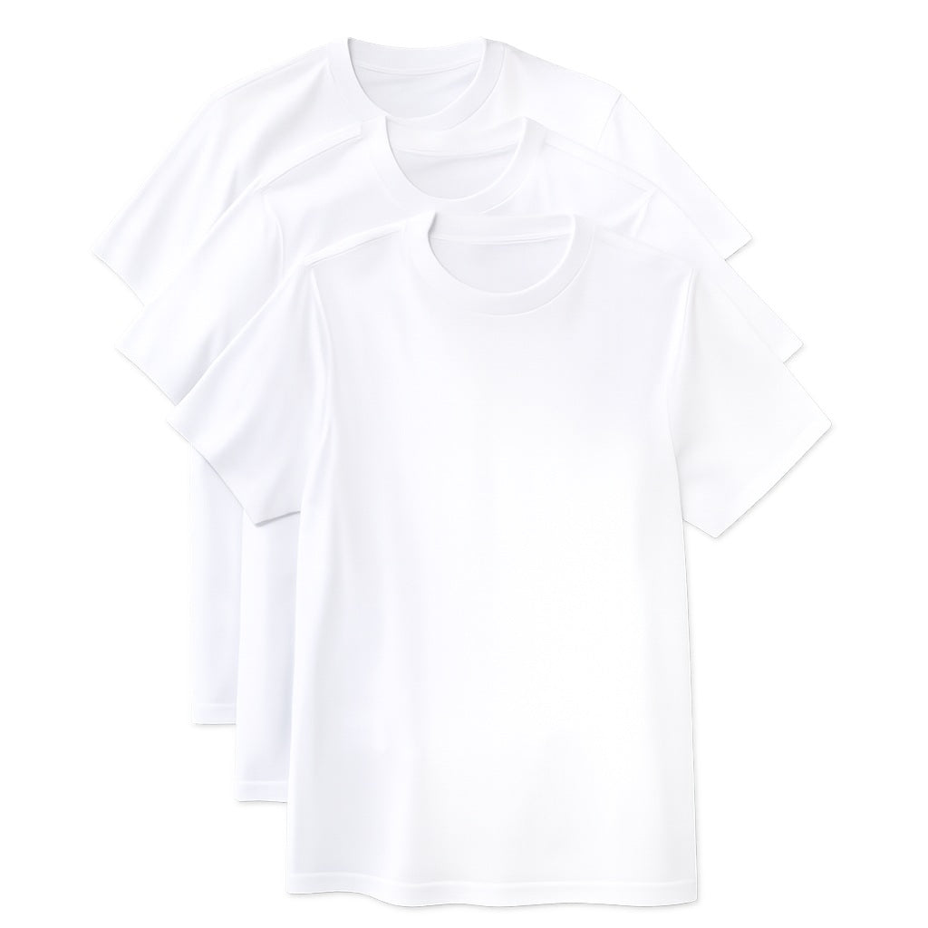 Men's 100% Cotton - 3 Pack Crewneck Undershirt in White (36 Packs Per Case)