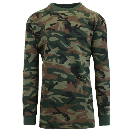 Wholesale Thermal Crewneck Long Sleeve Shirt in Camo