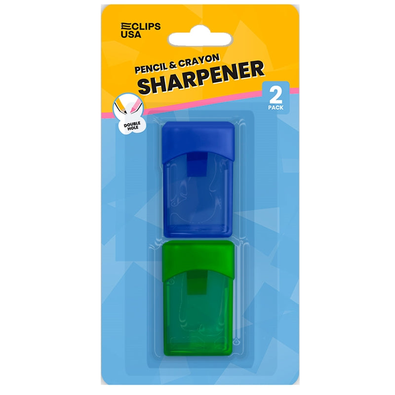 Wholesale 2 Pack of Pencil / Crayon Sharpener - 48 Packs Per Case ...