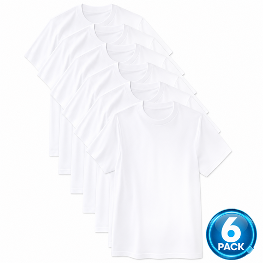 Men's 6-Pack Premium 100% Cotton Undershirts in White