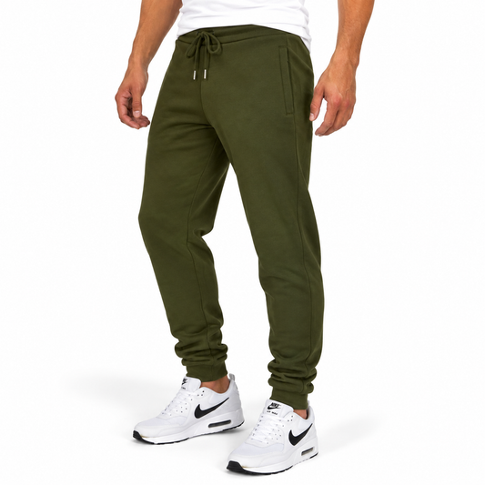 Men's Fleece Lined Jogger with Hidden Zipper Side Pockets in Olive