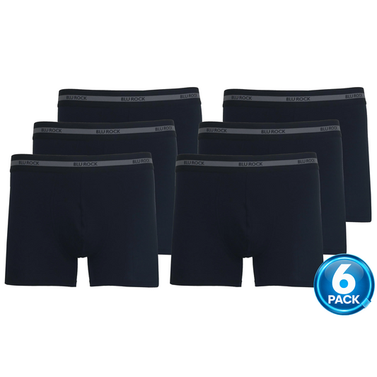 Men's 6-Pack Premium Stretch Cotton Boxer Briefs in Black
