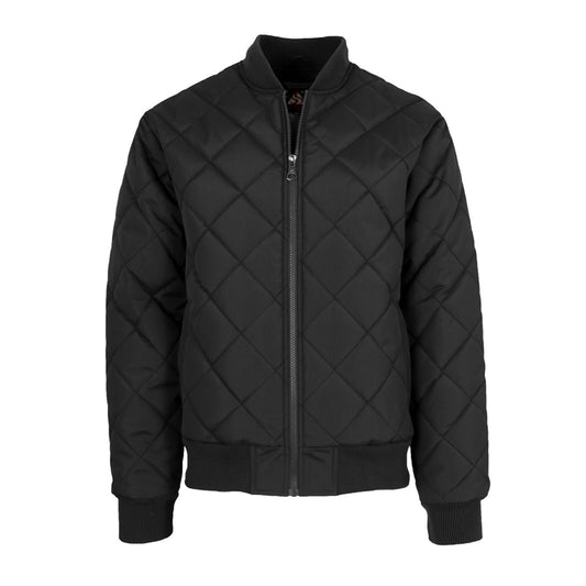 Wholesale Men's Quilted Bomber Jacket in Black