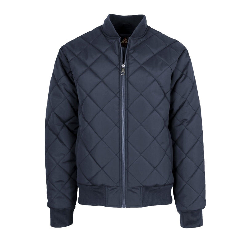 Wholesale Men's Quilted Bomber Jacket in Navy