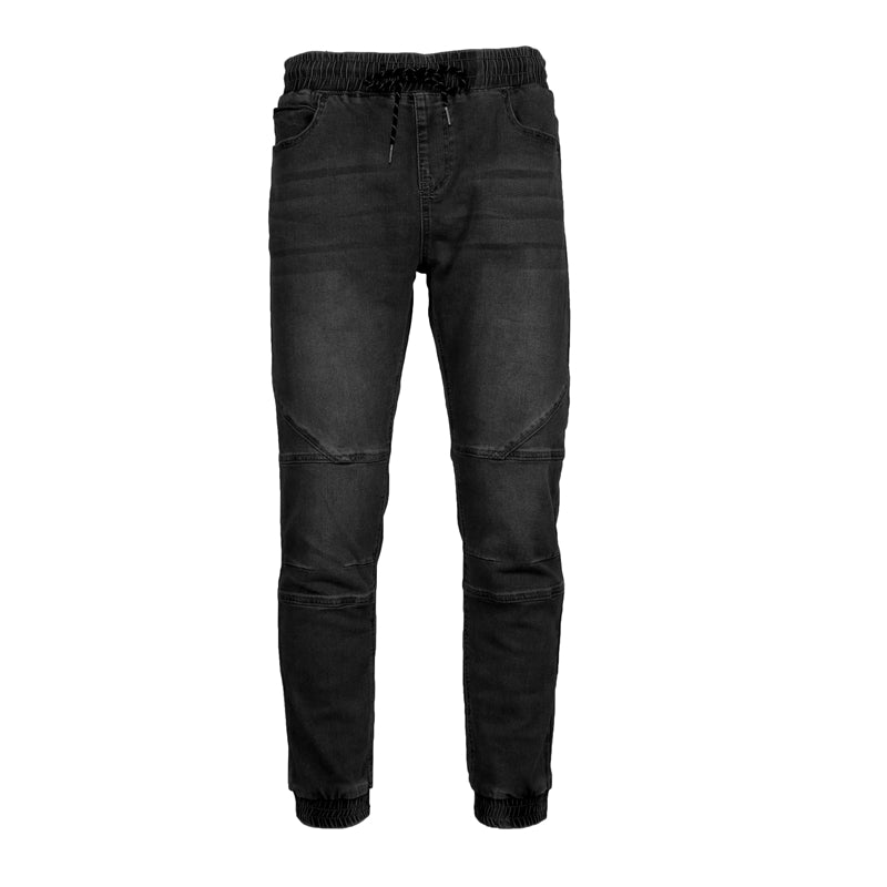 wholesale mens denim stretch joggers black