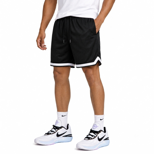 24 Pack Wholesale Men's Mesh Athletic Shorts in Black
