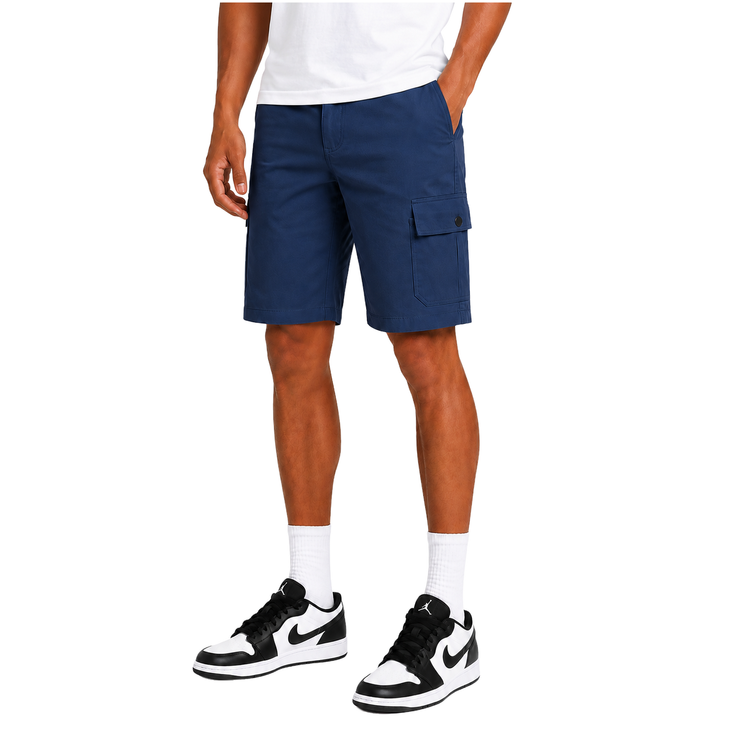 Young Men's Flex Stretch Cargo Shorts in Blue