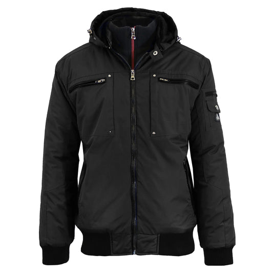 12 Pack Men's Heavyweight Motorcycle Bomber Jacket - Black