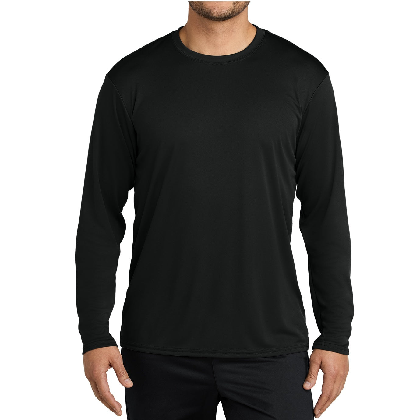 48 Pack Men's Performance Long Sleeve T-Shirt - Black