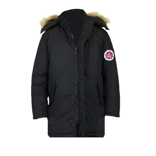 Wholesale Youth Heavyweight Long Parka Winter Coat - Black