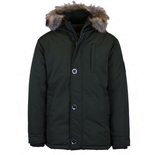 12 Pack Men's Heavyweight Parka Jacket with Fur Hood Black