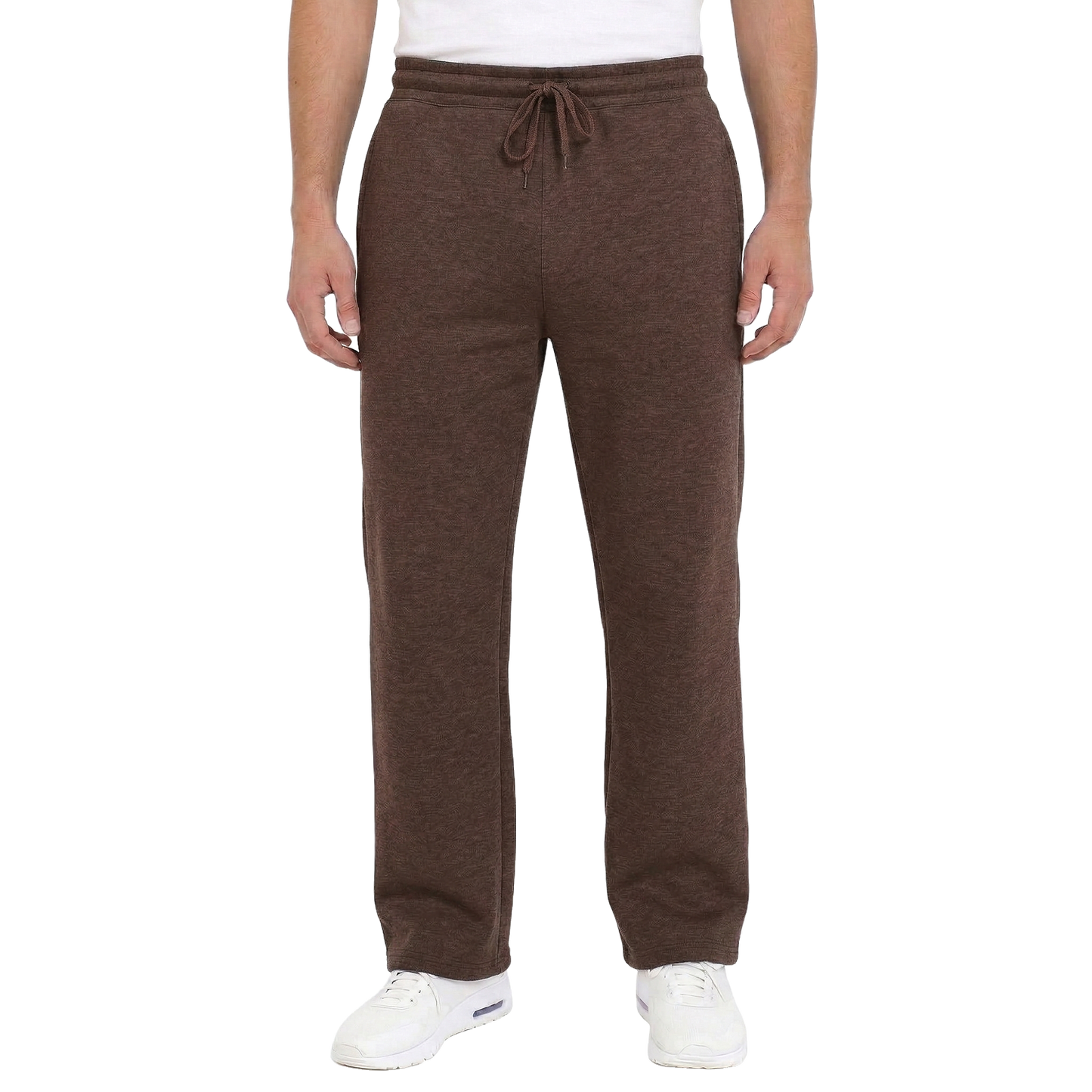 24 Pack Men's Fleece Open Bottom Sweatpants in Brown