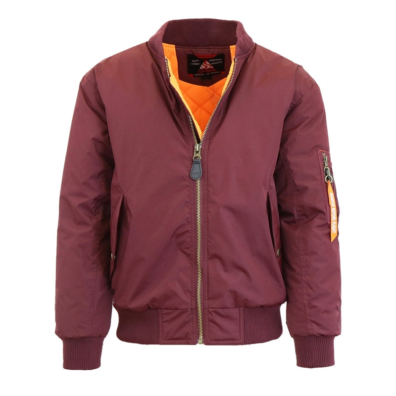 Men's Heavyweight Flight Jacket in Burgundy
