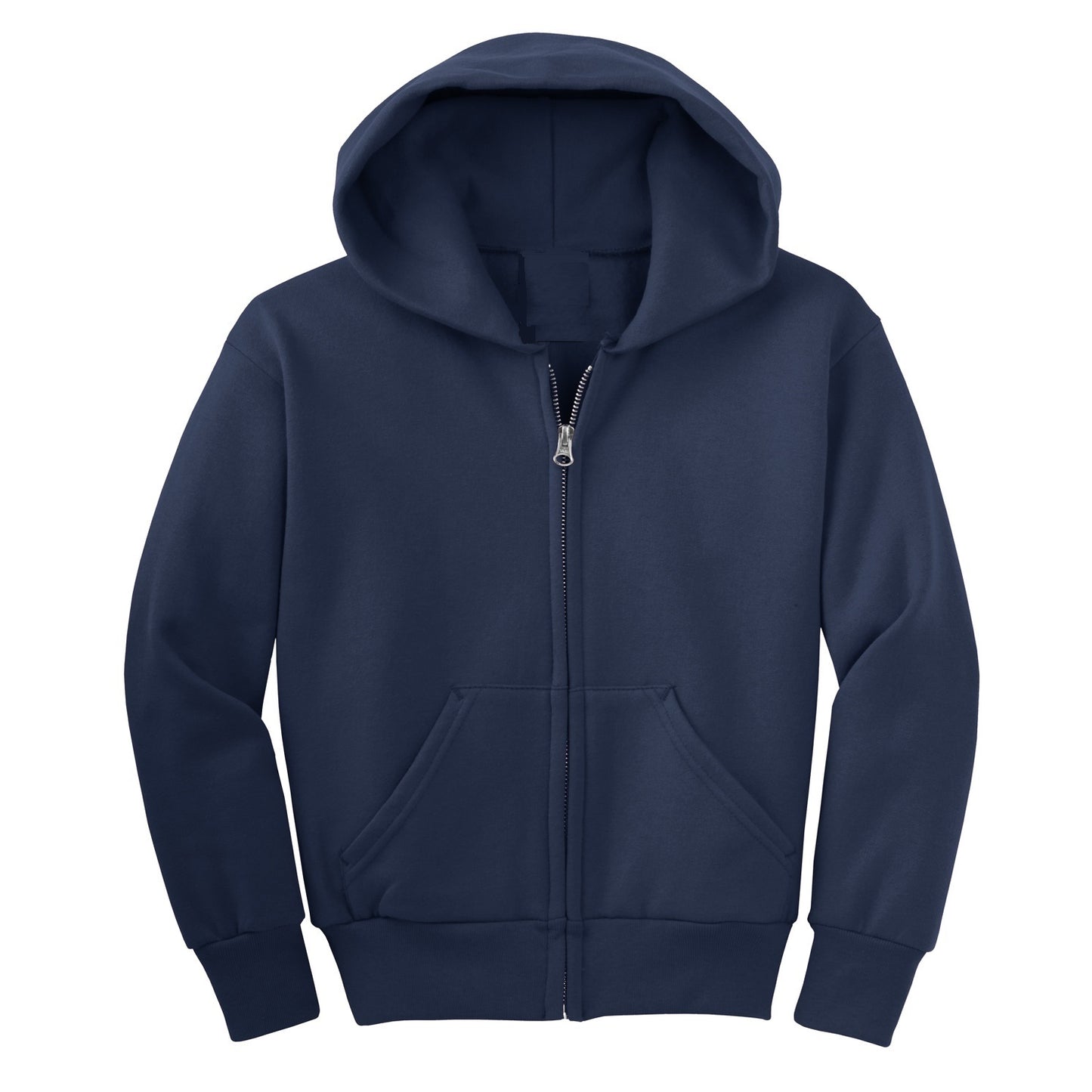 Wholesale Boys Fleece Zip Up Hooded Sweatshirt in Navy