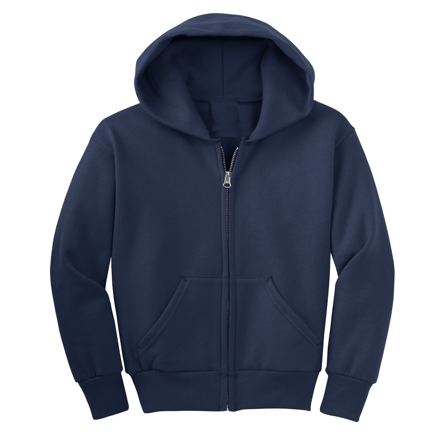 Wholesale Boys Fleece Zip Up Hooded Sweatshirt in Navy
