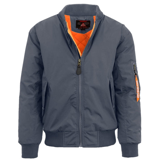 12 Pack Men's Heavyweight Bomber Flight Jacket - Charcoal