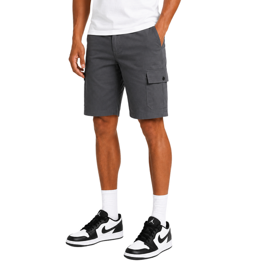 Young Men's Flex Stretch Cargo Shorts in Charcoal